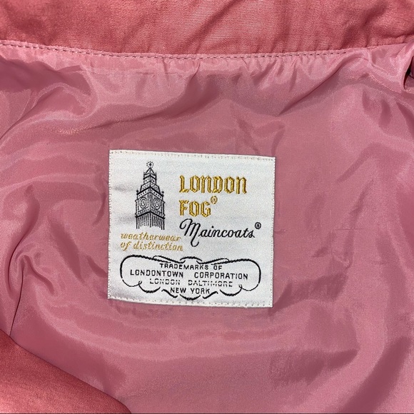 Woman’s London Fog Pink Trench Coat Size 12 Petite - Picture 4 of 9
